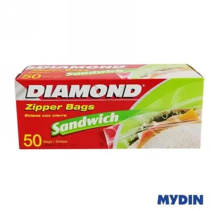 DIAMOND ZIPPER BAGS SANDWICH 50S 14.9CM