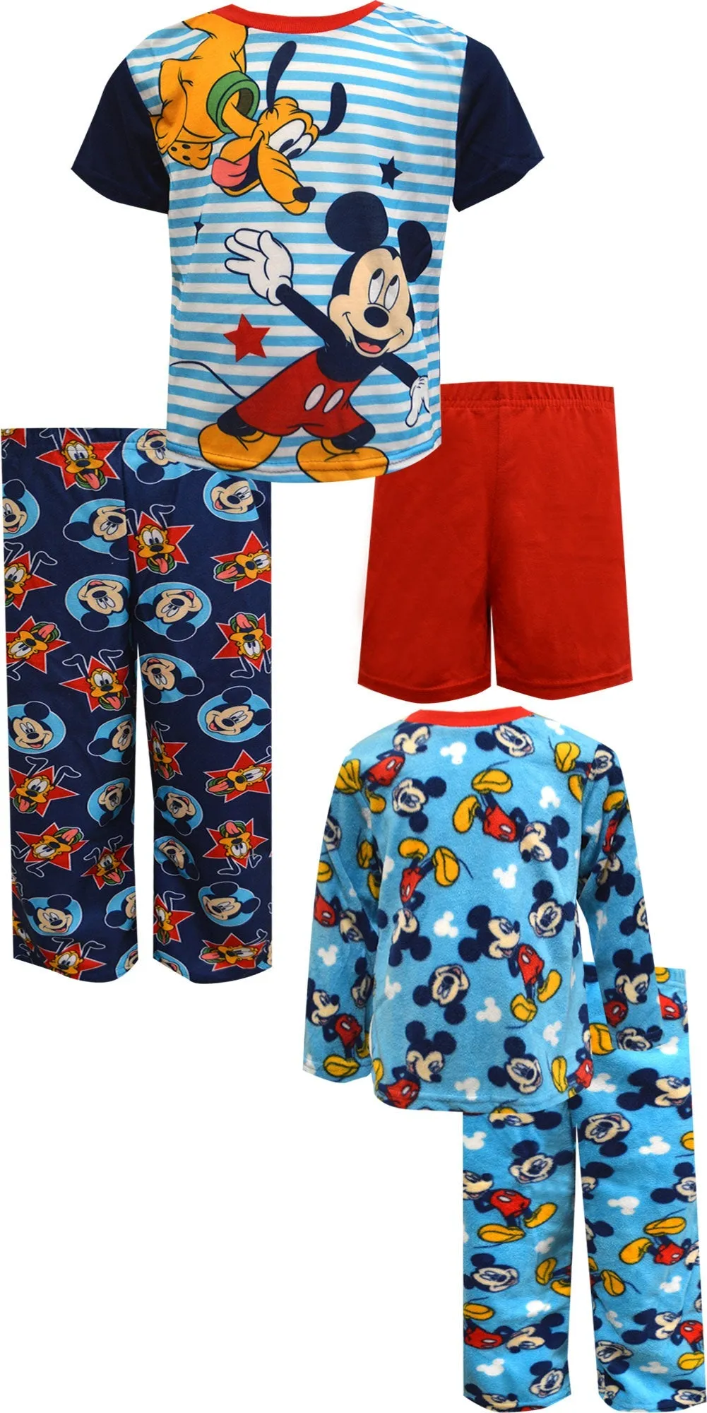 Disney Mickey Mouse and Pluto Fleece Toddler 5 Pc Pajamas