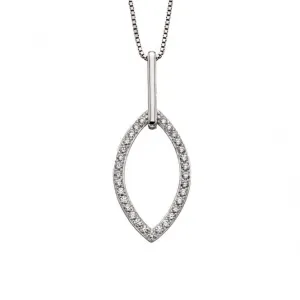 Double Navette Silver Cubic Zirconia Pendant P4648C