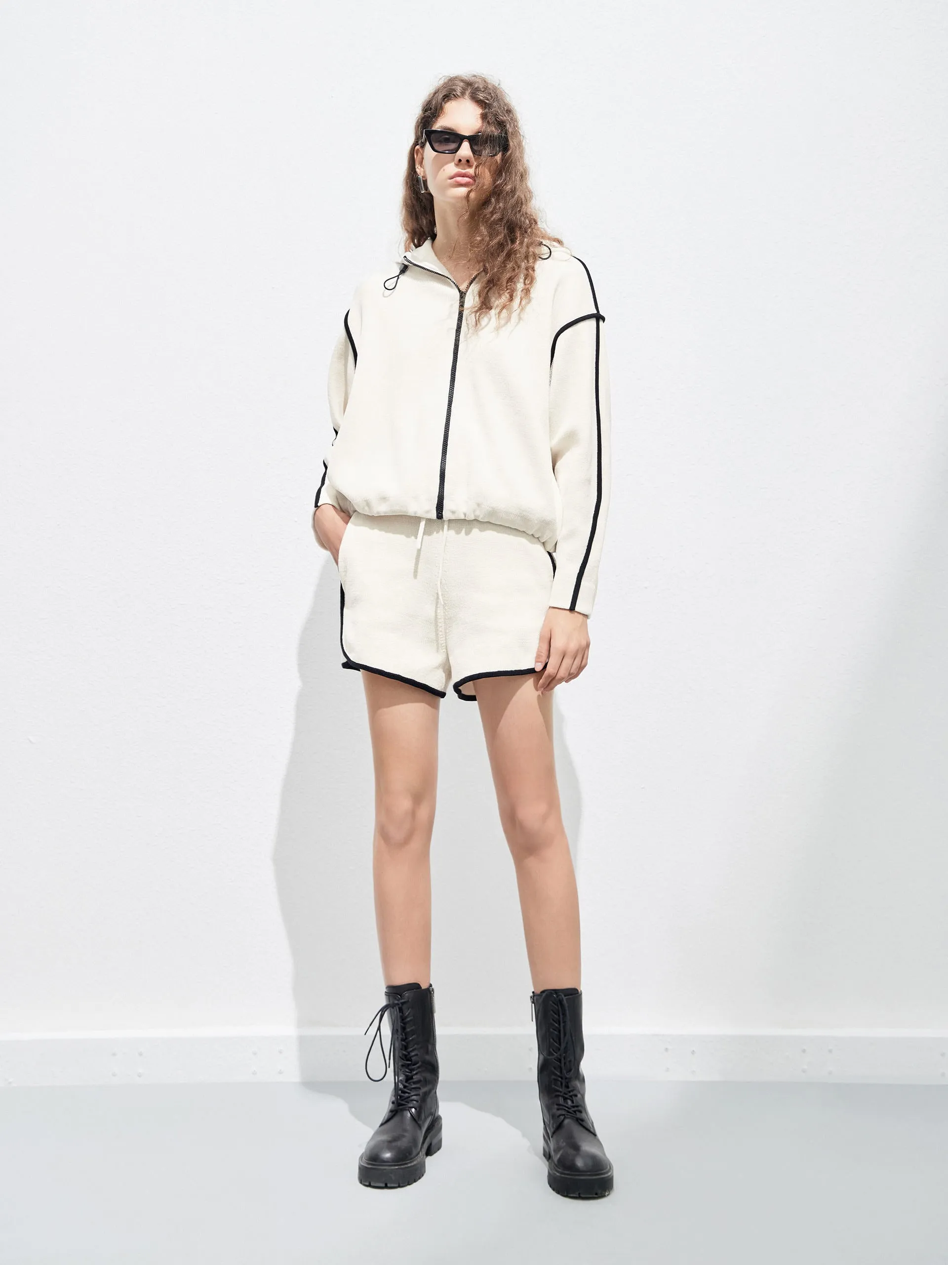 Drawstring Hooded Jacket