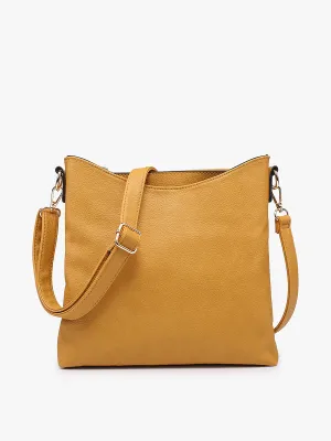 Emma 3 Compartment Crossbody w/ Snap Closure-Mustard