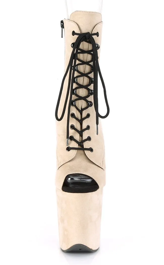 FLAMINGO-1021FS Beige Suede Ankle Boots