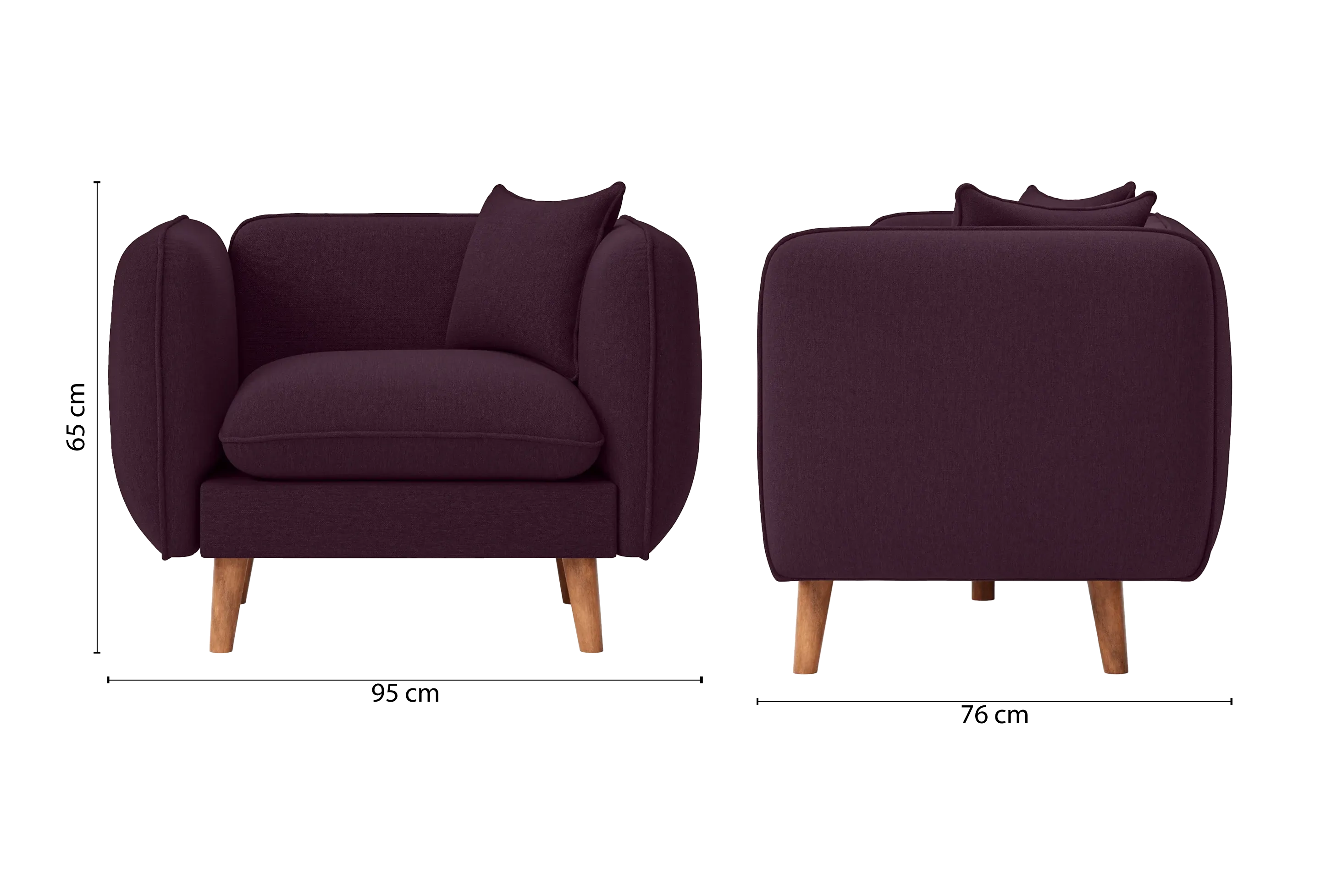 Florence Armchair Purple Linen Fabric