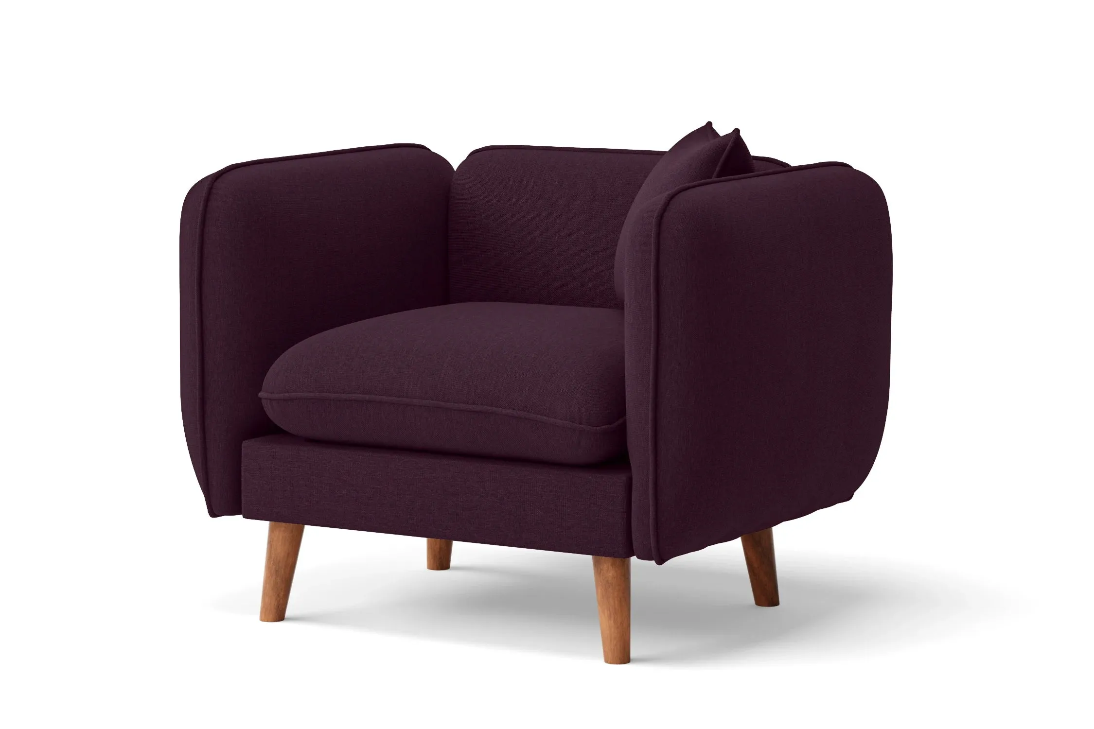 Florence Armchair Purple Linen Fabric