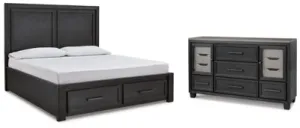 Foyland Queen Panel Storage Bed with Dresser