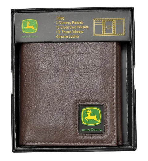 Gem Dandy Men's John Deere Pebble Trifold Wallet