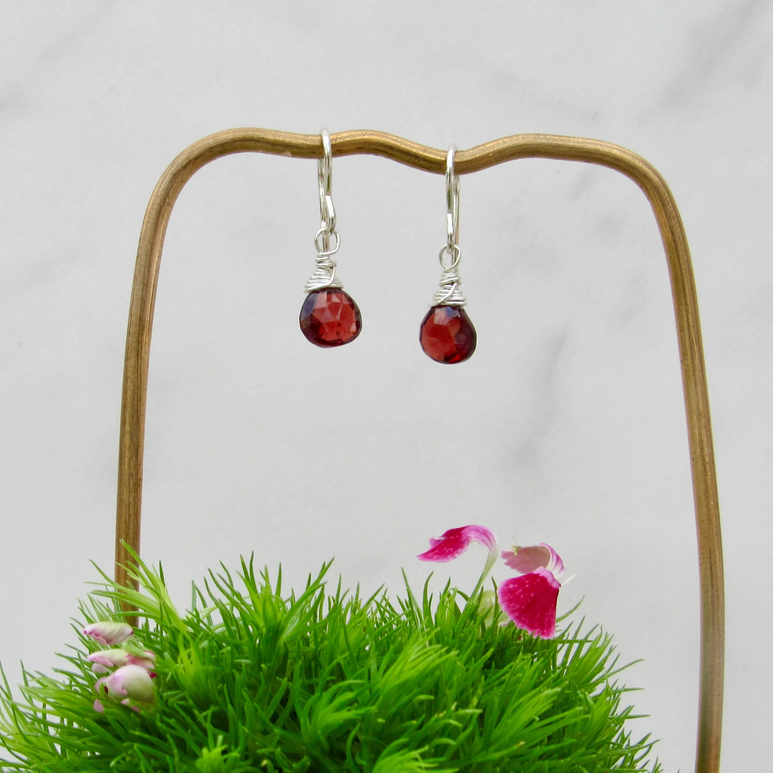 Gemstone Drop Earrings