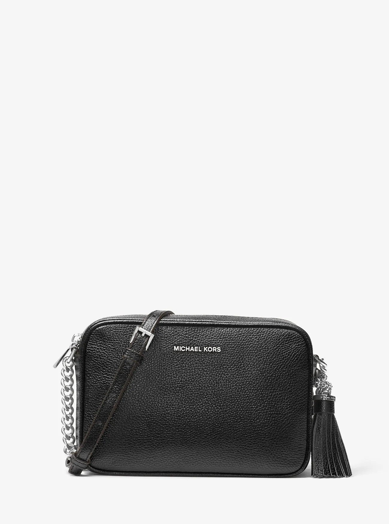 Ginny Michael Kors Leather Crossbody Bag, Black