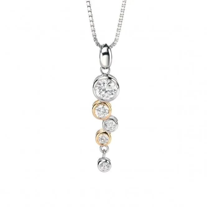 Gold Plated Cubic Zirconia Drop Pendant P3457C