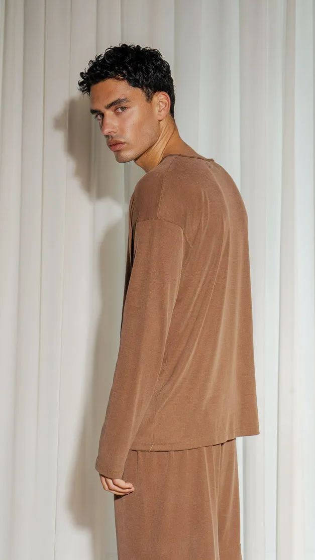 Iberis Ribbed T-shirt Brown