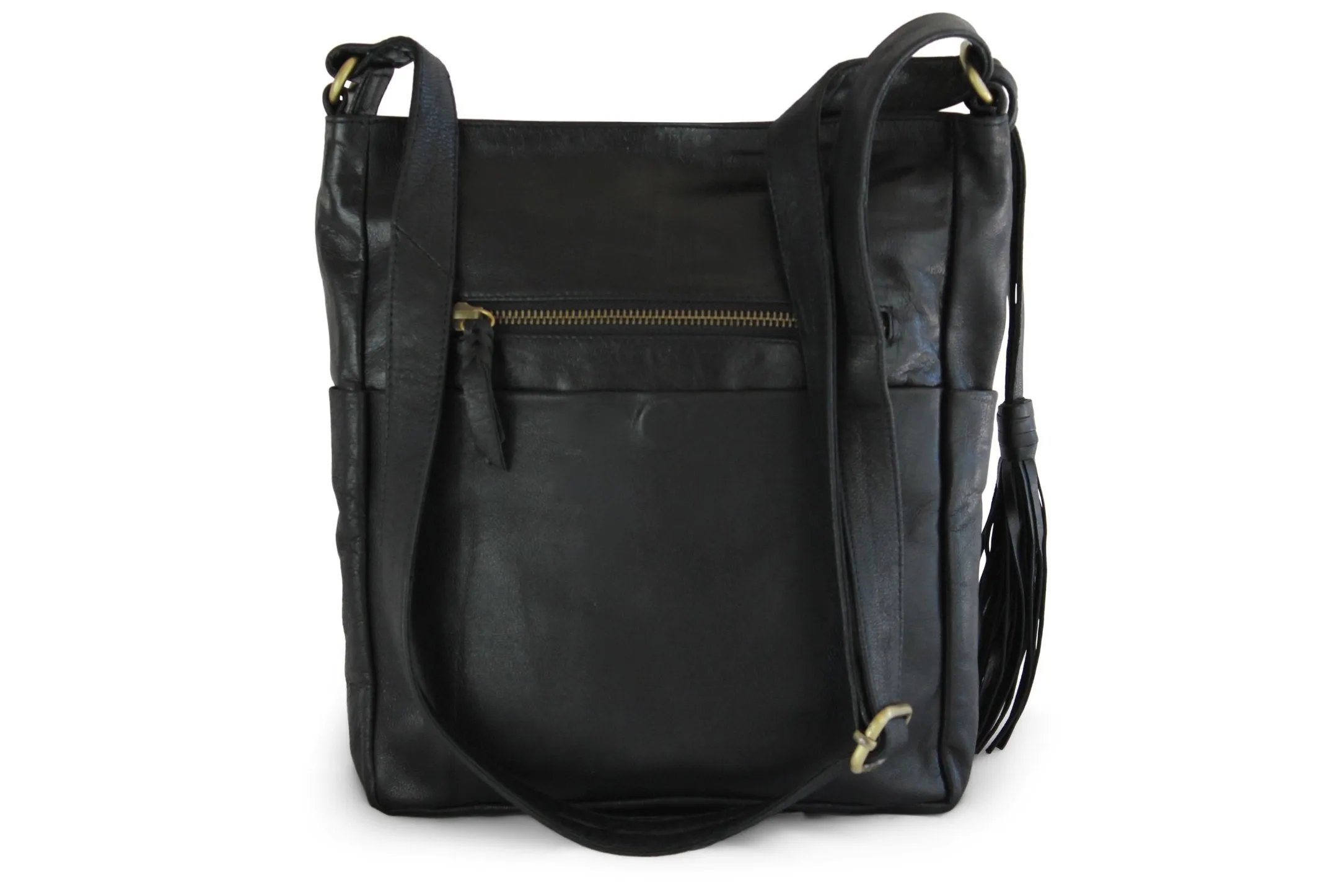 JADE LEATHER HANDBAG IN BLACK