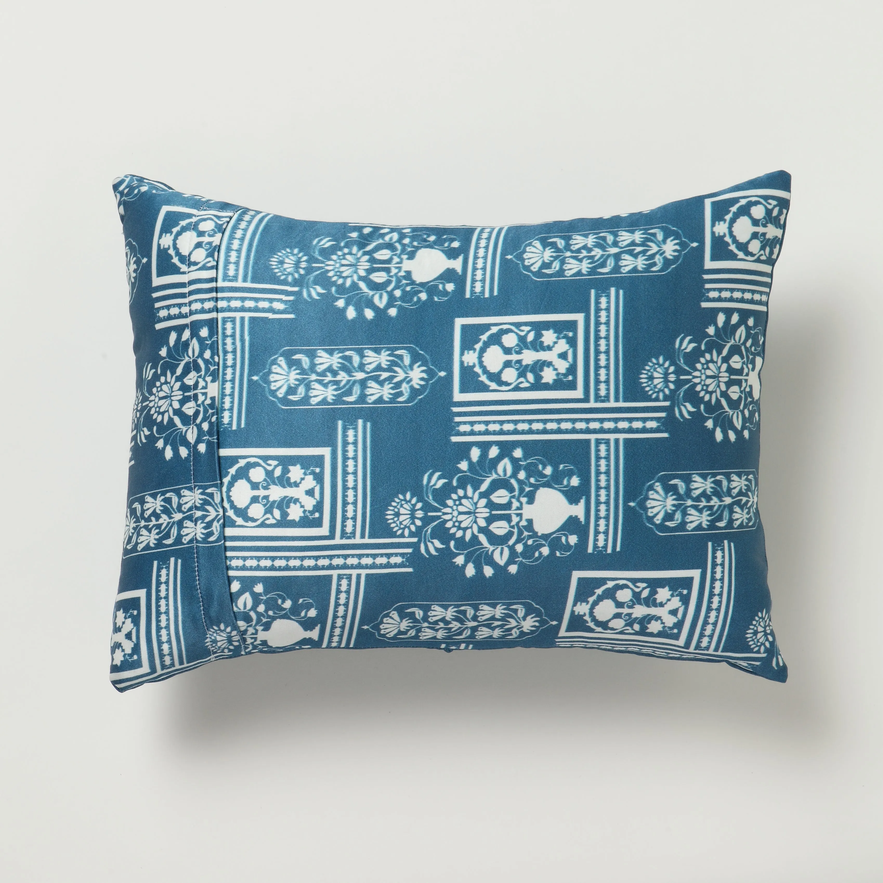 Jharoka Accent Embroidered Rectangular Cushion LAPIS