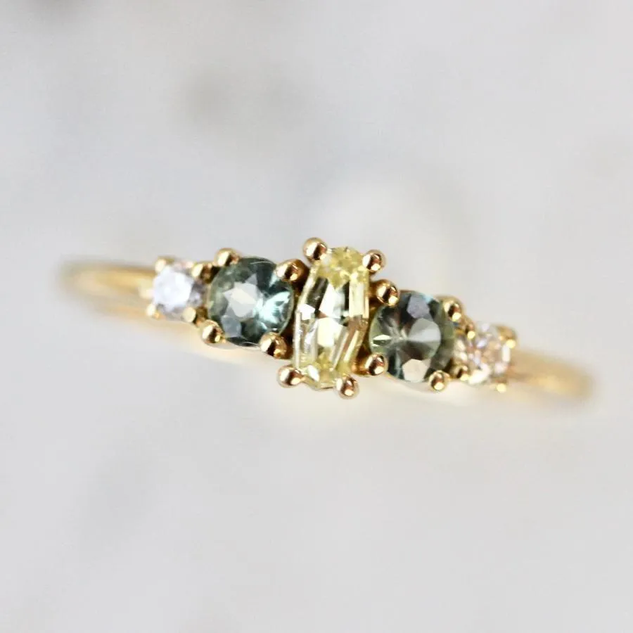 Juniper Yellow Diamond and Sapphire Ring