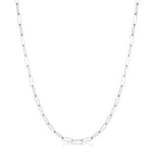 Kaylee 18” Silver Medium Paperclip Chain Linked Necklace