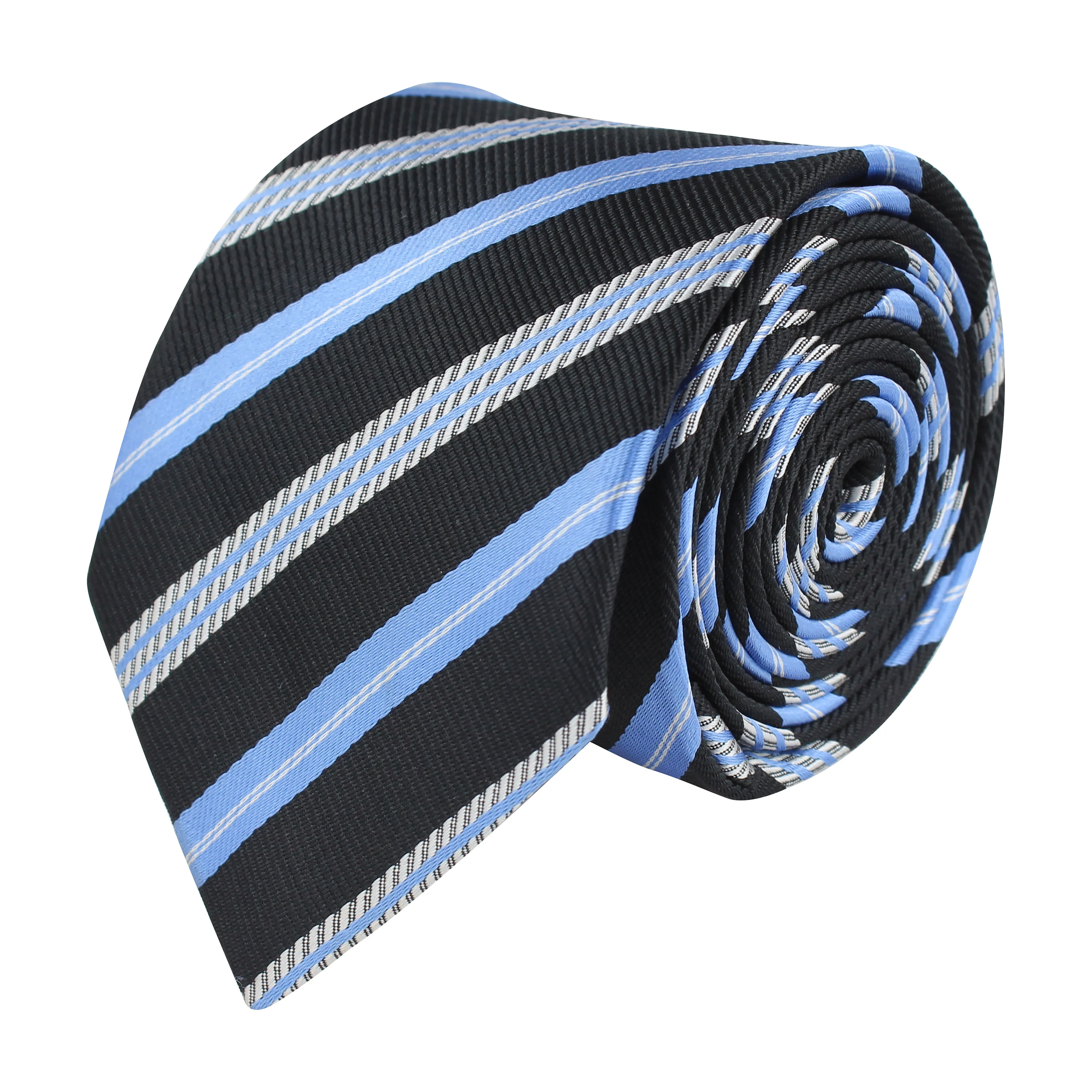 Kovove Elegant Black Striped Neck Tie For Men