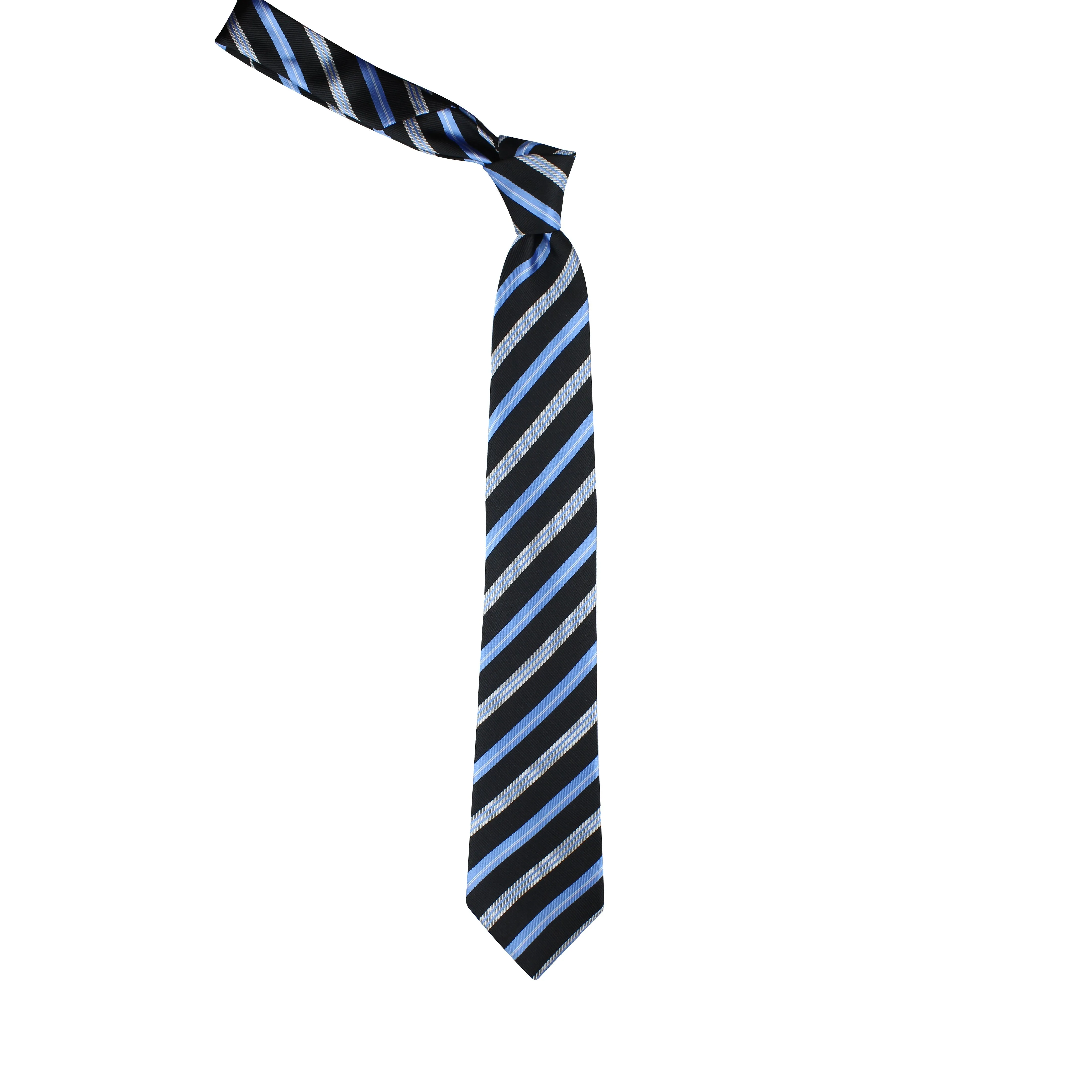 Kovove Elegant Black Striped Neck Tie For Men