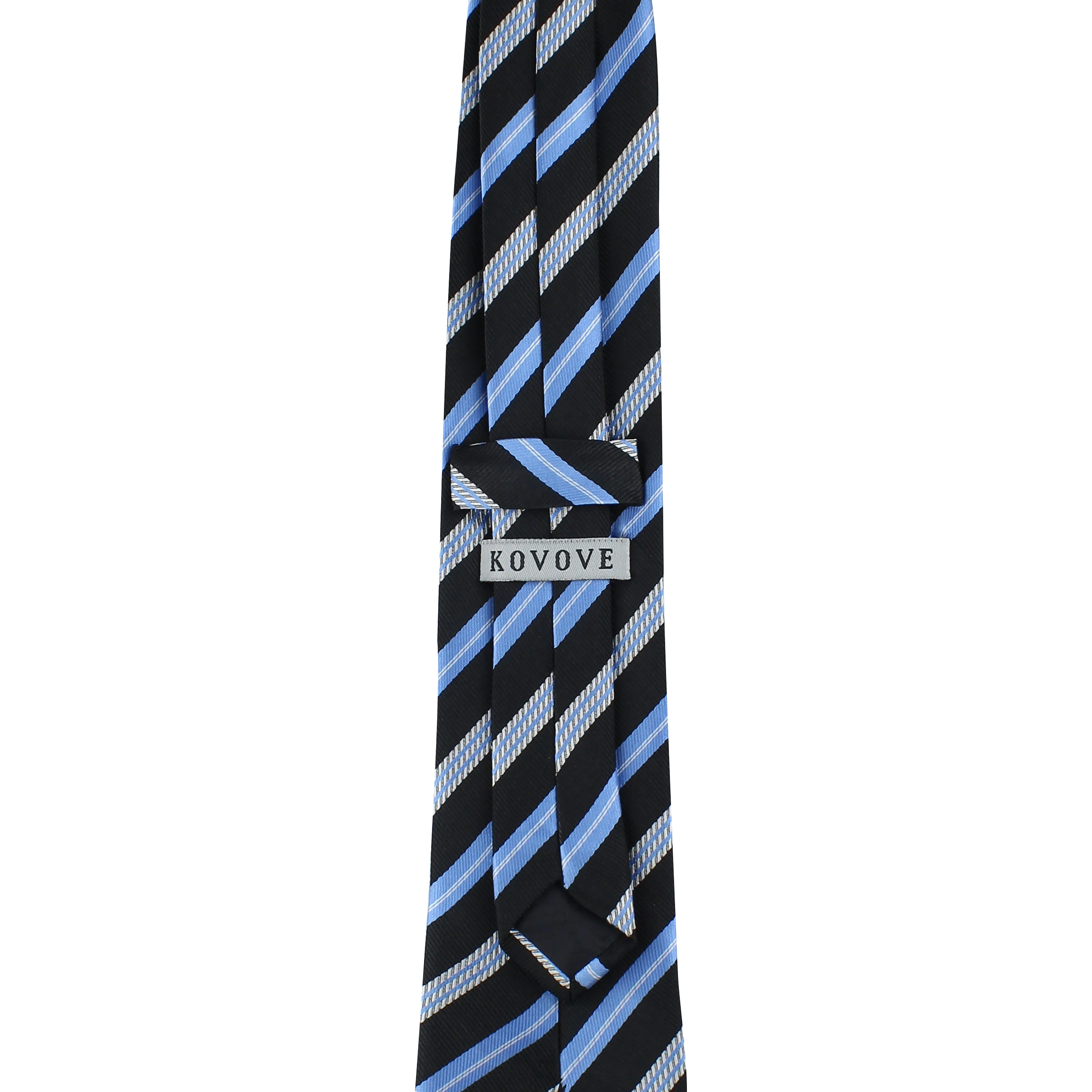 Kovove Elegant Black Striped Neck Tie For Men