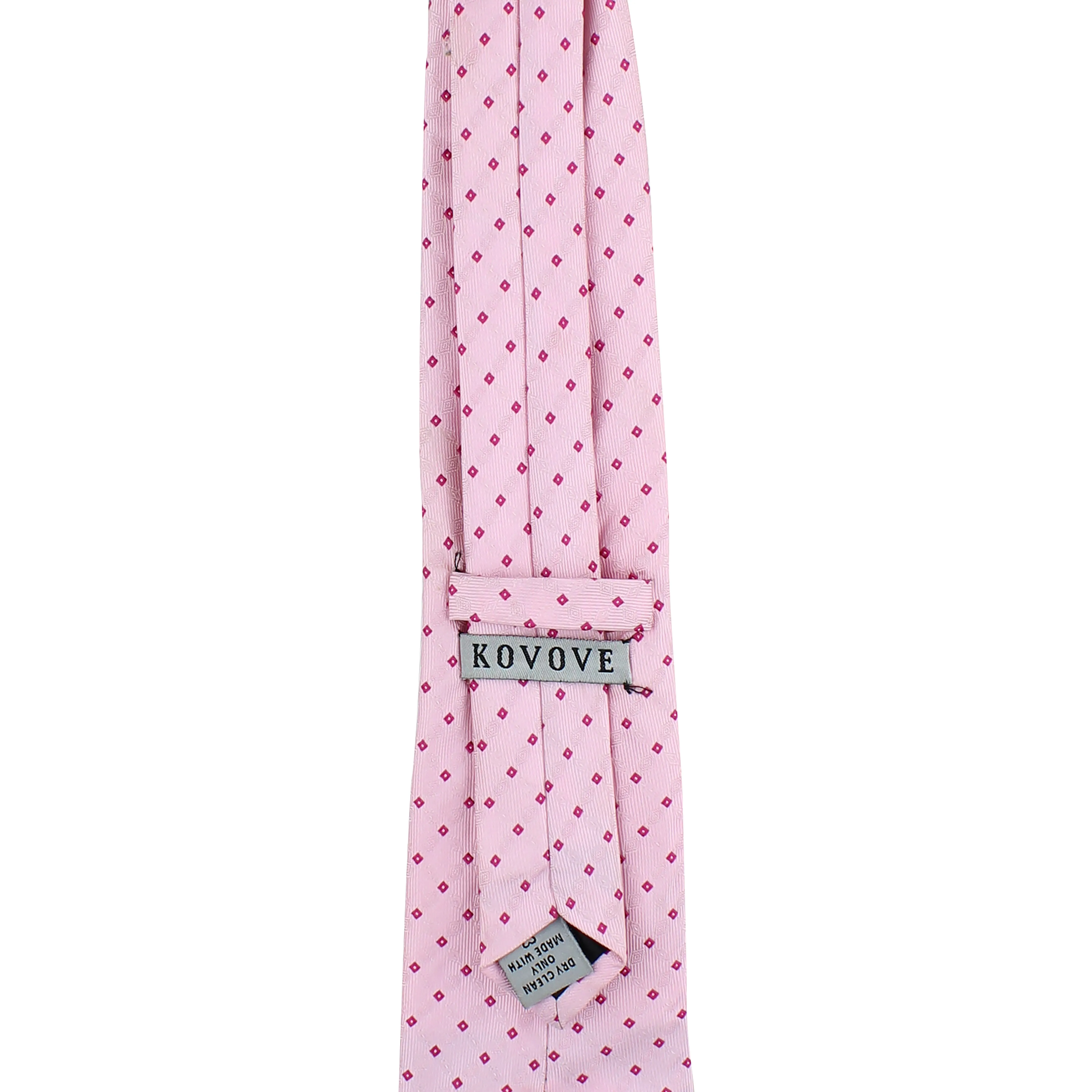 Kovove Elegant Pink Checkered Neck Tie For Men