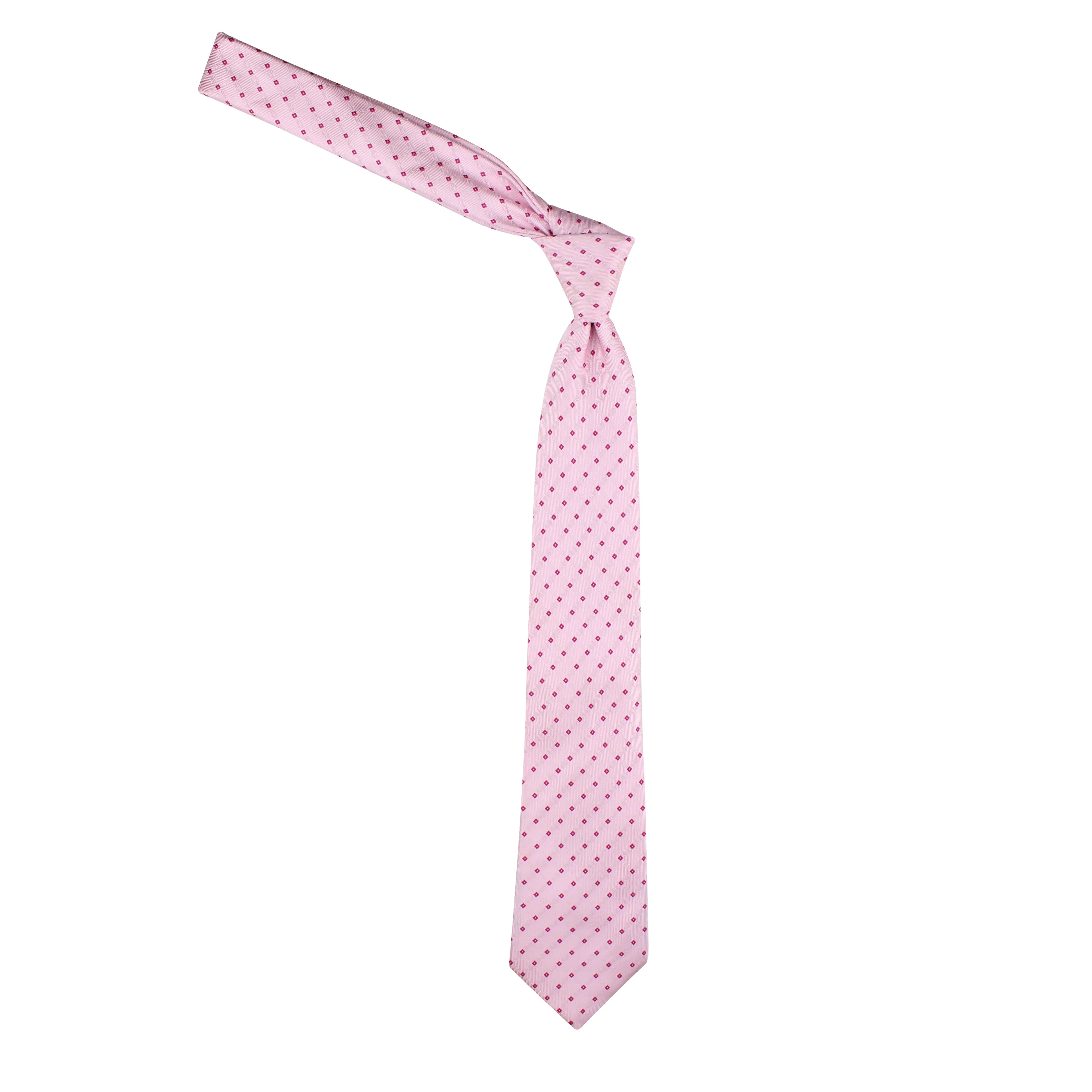 Kovove Elegant Pink Checkered Neck Tie For Men