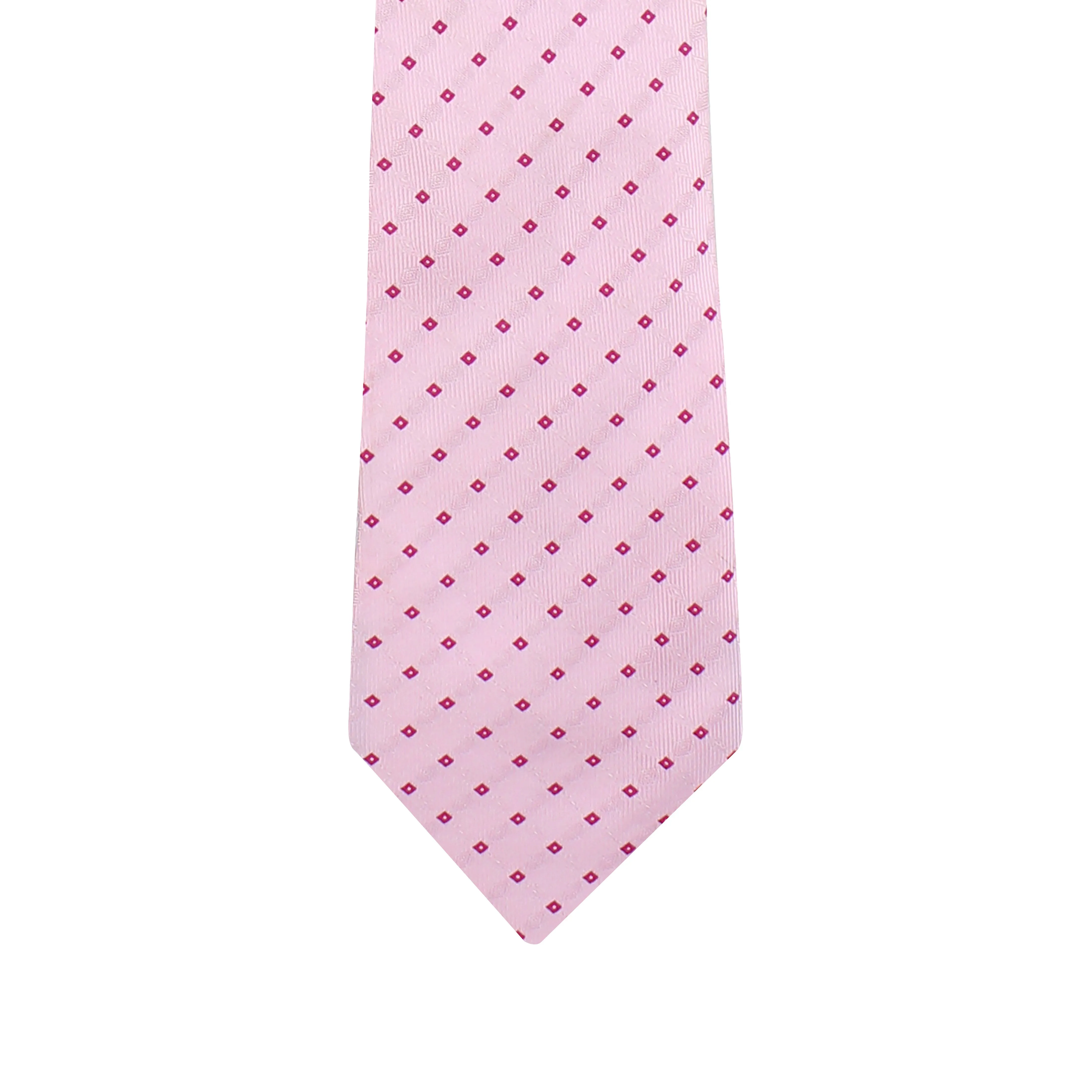 Kovove Elegant Pink Checkered Neck Tie For Men