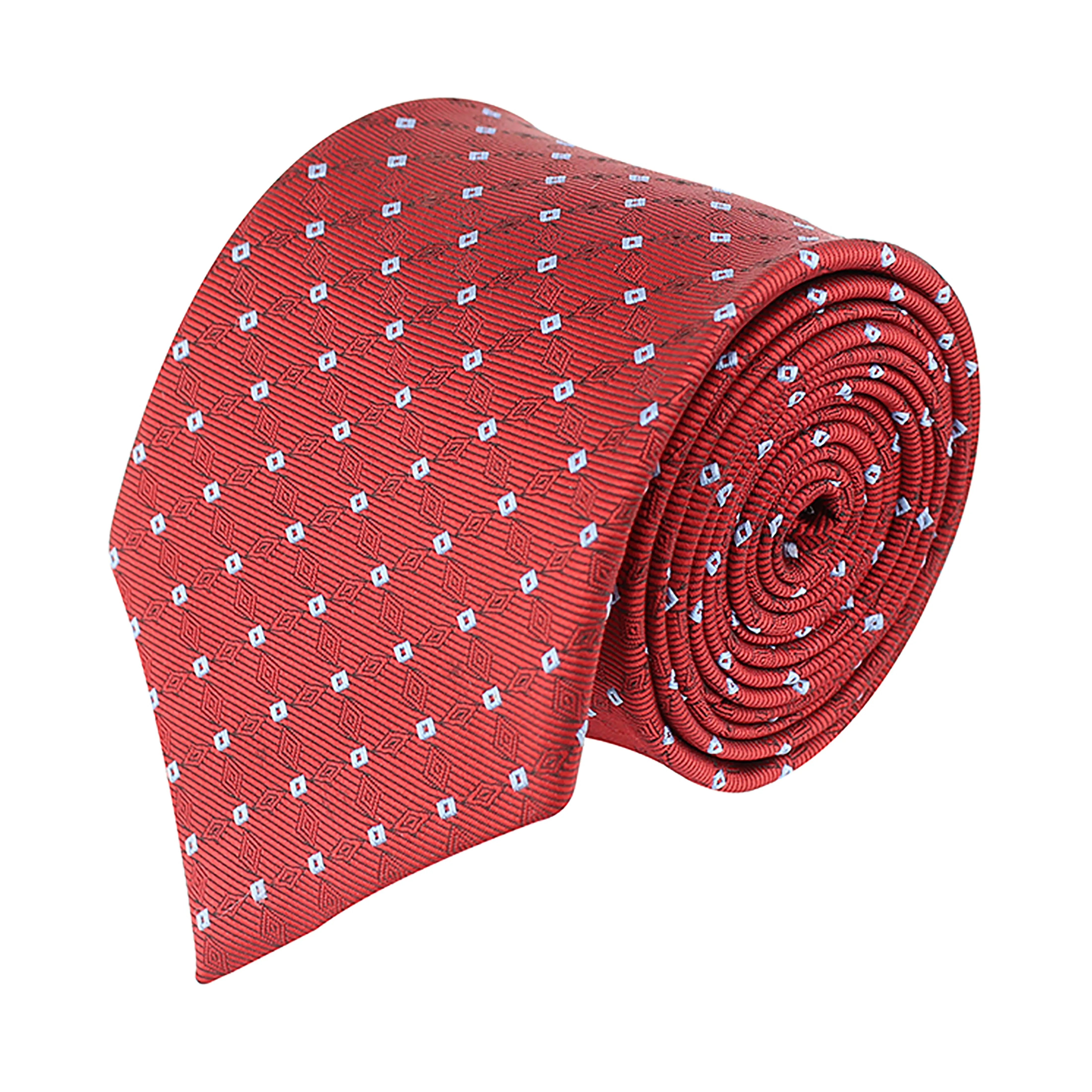 Kovove Maroon Checkered Neck Tie For Men