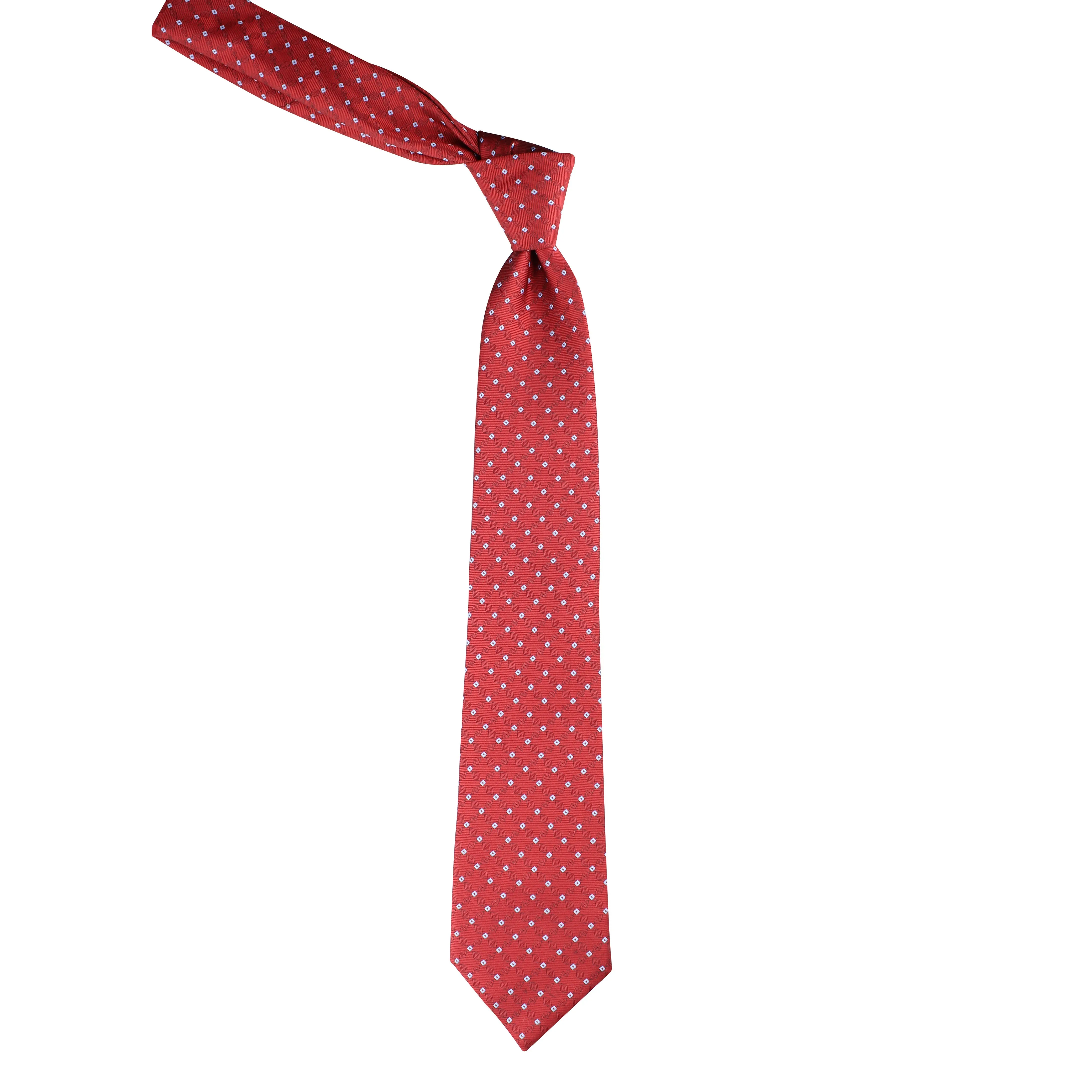 Kovove Maroon Checkered Neck Tie For Men