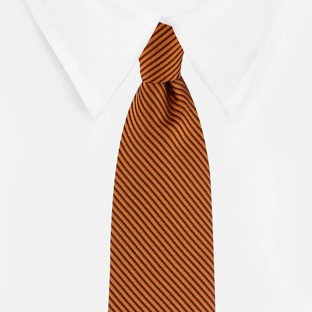 Kovove The Phoenix Striped Brown Necktie For Men