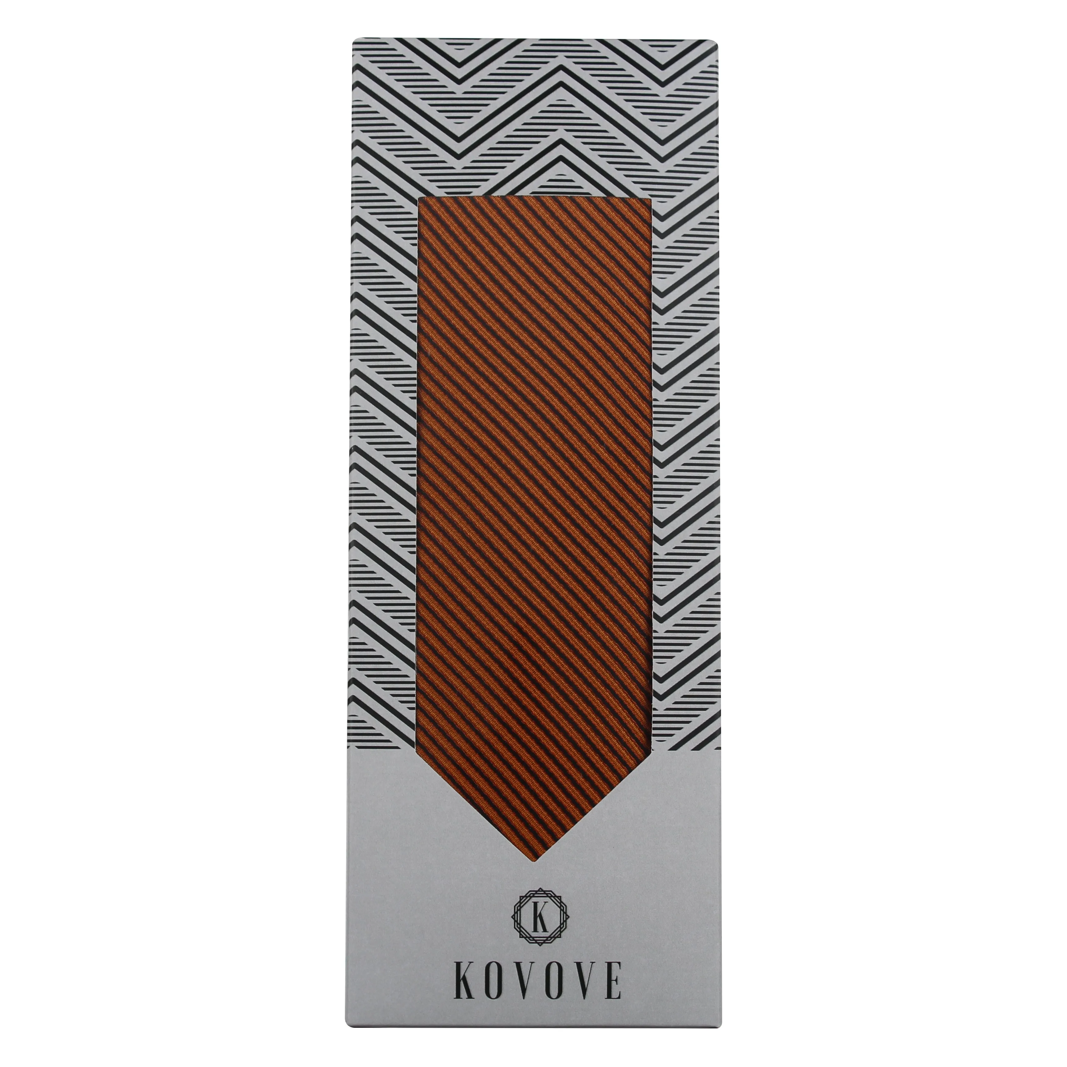 Kovove The Phoenix Striped Brown Necktie For Men