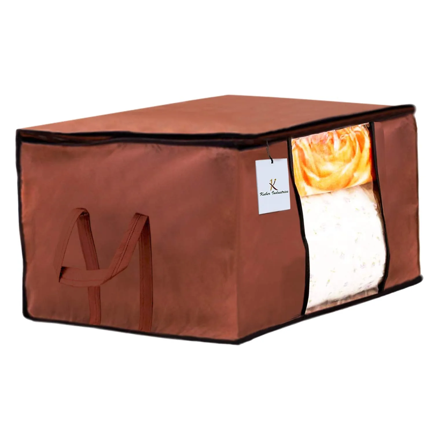 Kuber Industries Underbed Storage Bag, Storage Organiser, Blanket Cover Set of 3 - Dark Brown, Extra Large Size-CTKTC23922