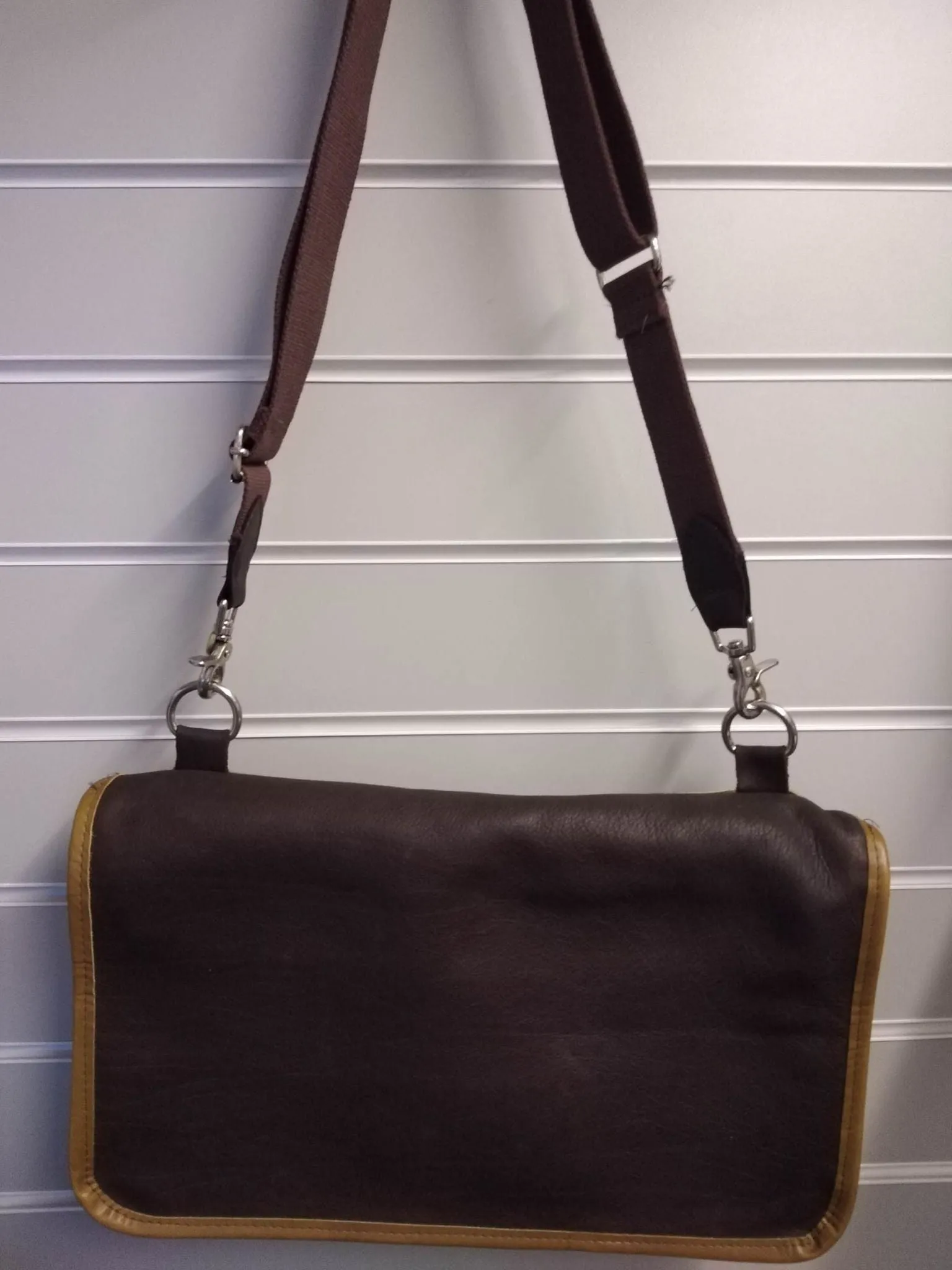 Large Leather Satchel - Chocolate