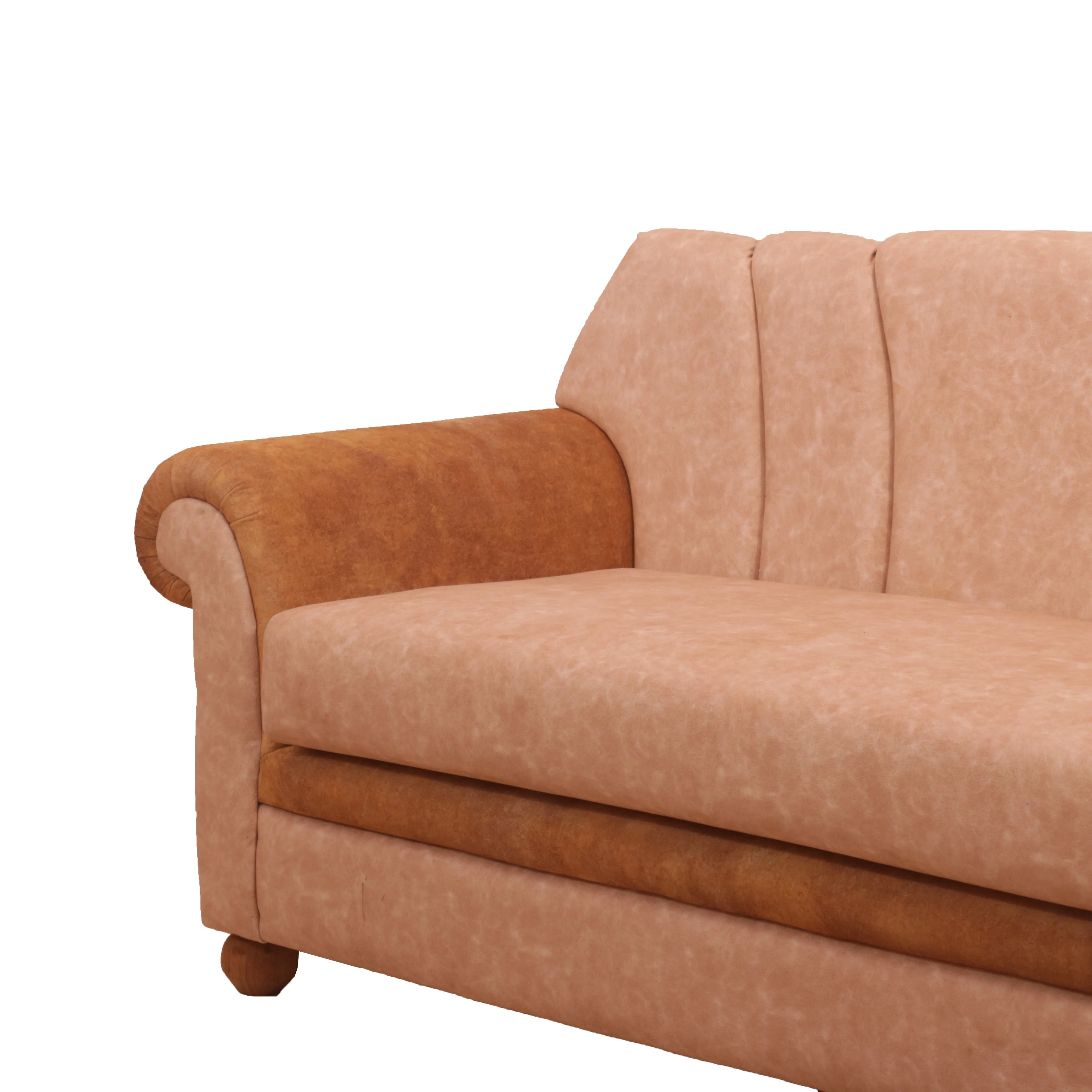 Layered Upholstered Beige Couch