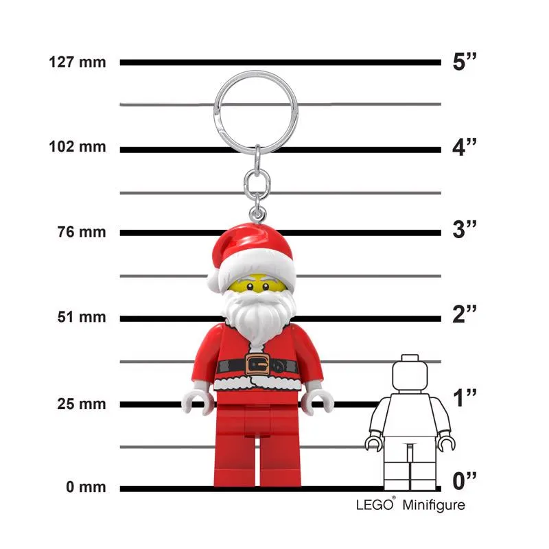 LEGO Classic Plastic Red/White Santa Keychain w/LED Light