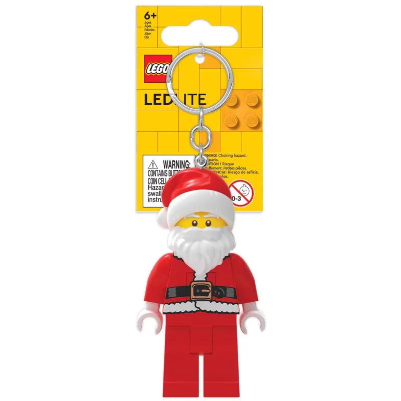 LEGO Classic Plastic Red/White Santa Keychain w/LED Light