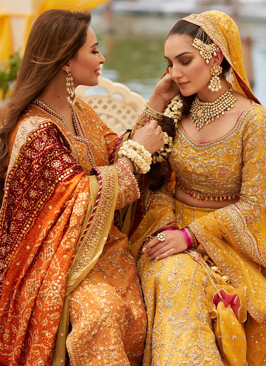 Marigold Bridal Lengha choli