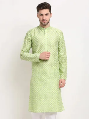 Men Green Chikankari Kurta Only