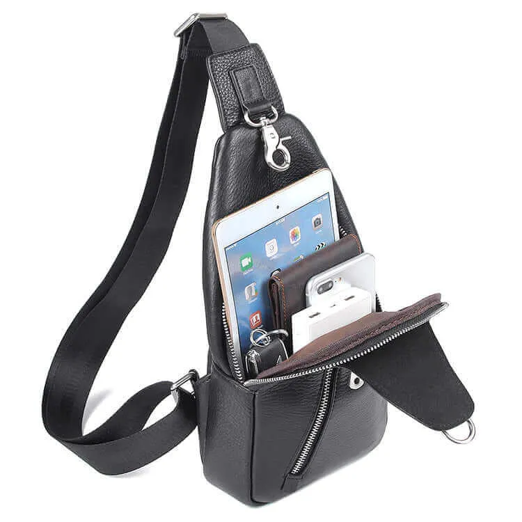 Men's Leather Chest Bag - Crossbody Sling Bag NZ