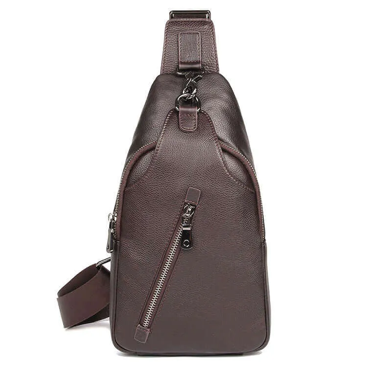 Men's Leather Chest Bag - Crossbody Sling Bag NZ