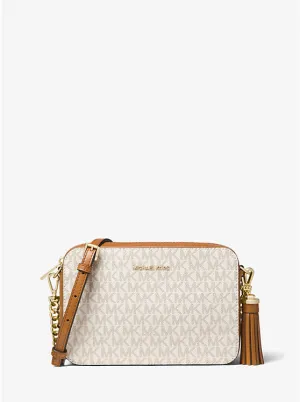 Michael Kors Ginny Medium Logo Crossbody Bag Vanilla