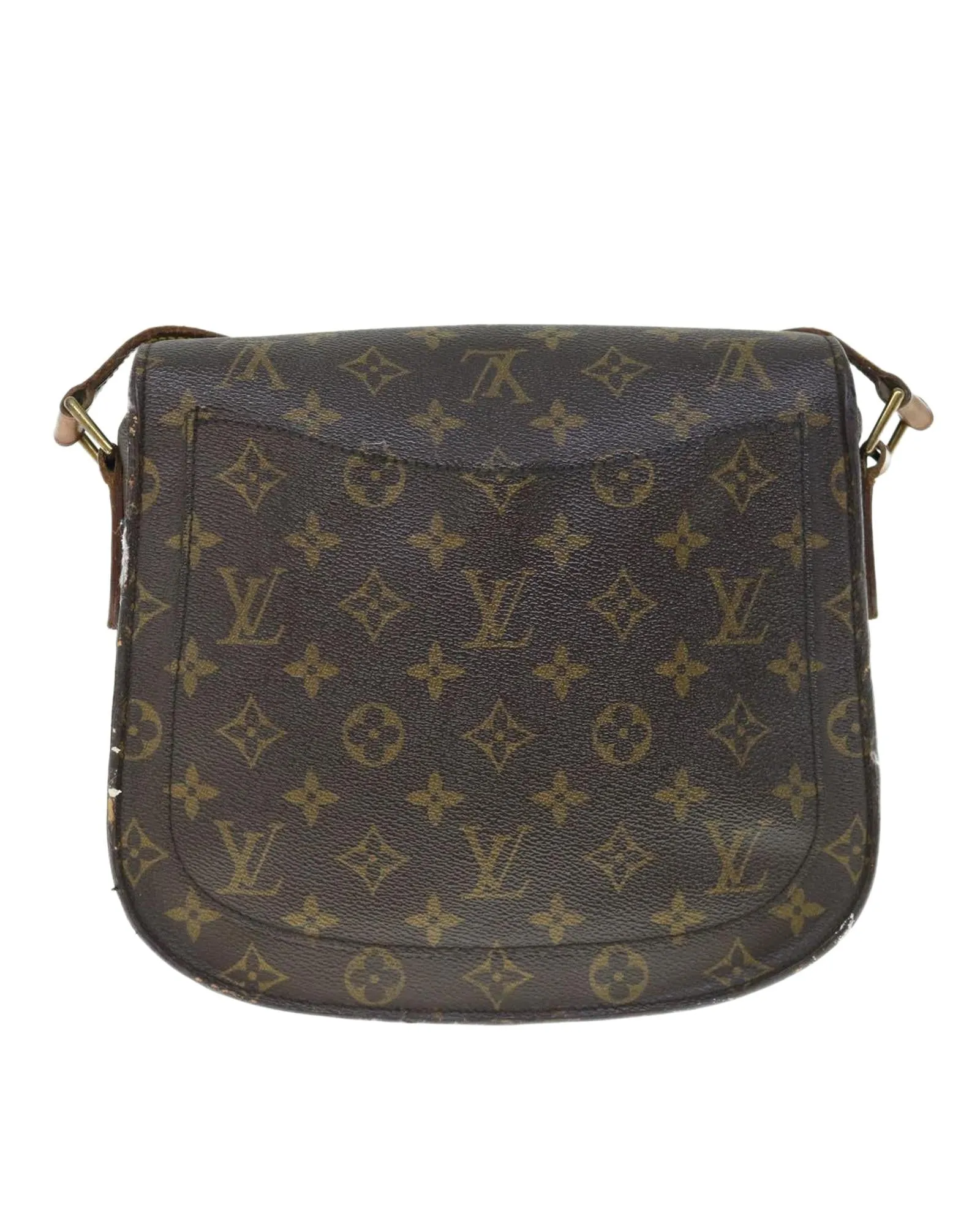 Monogram Shoulder Bag with Adjustable Strap and Multiple Pockets