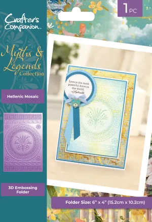 Myths & Legends 4” x 6” 3D Embossing Folder - Hellenic Mosaic