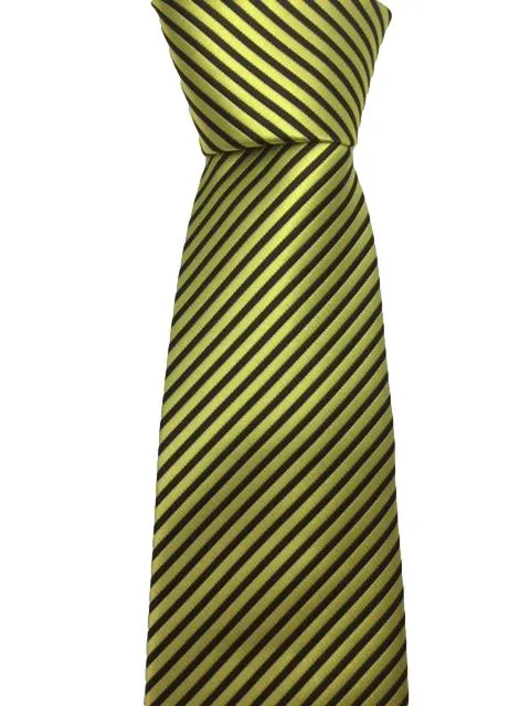 Neon Yellow and Black Pinstriped Teen Tie