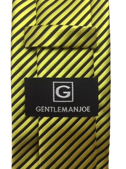 Neon Yellow and Black Pinstriped Teen Tie