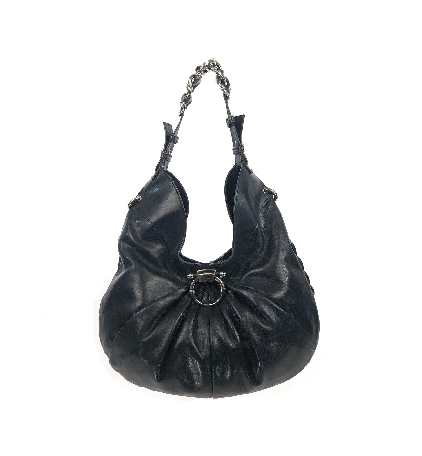 Pleated Soft Leather Convertible Bag - Handbag/Shoulderbag