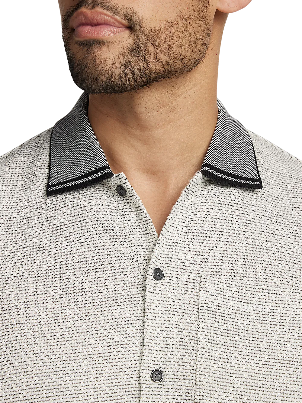 Polyester Blend Button Front Polo - White