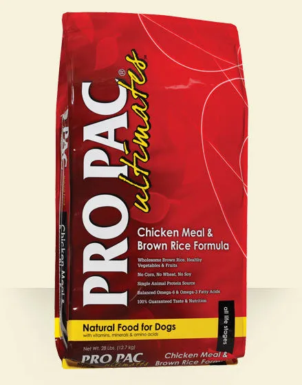 PRO PAC ULTIMATES CHICKEN AND BROWN RICE DRY FOOD FOR LARGE BREED DOGS