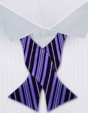 Purple and Black Self Tie Bowtie