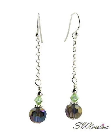 Purple Cantaloupe Crystal Drop Earrings