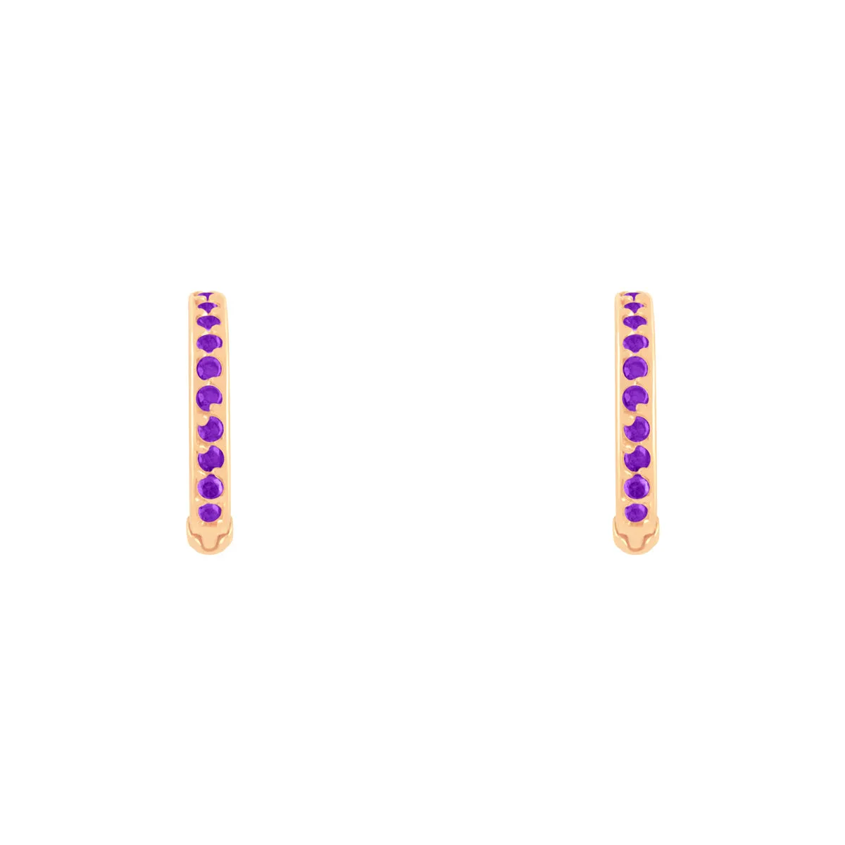 Purple Gemstone Hoop Earring