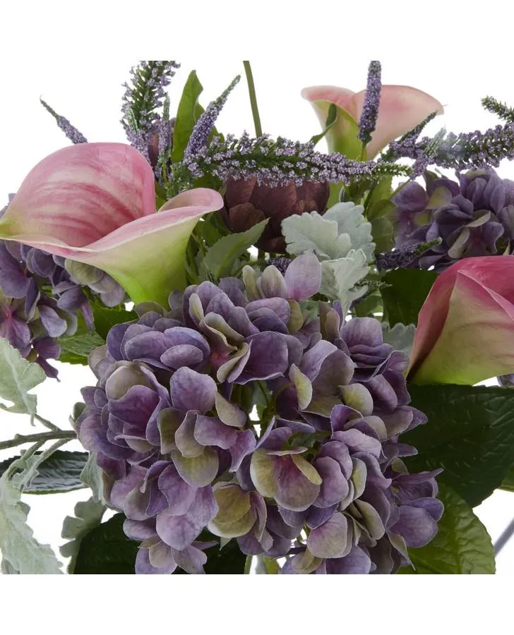 Purple Hydrangea and Calla Lily in Vase