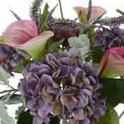 Purple Hydrangea and Calla Lily in Vase